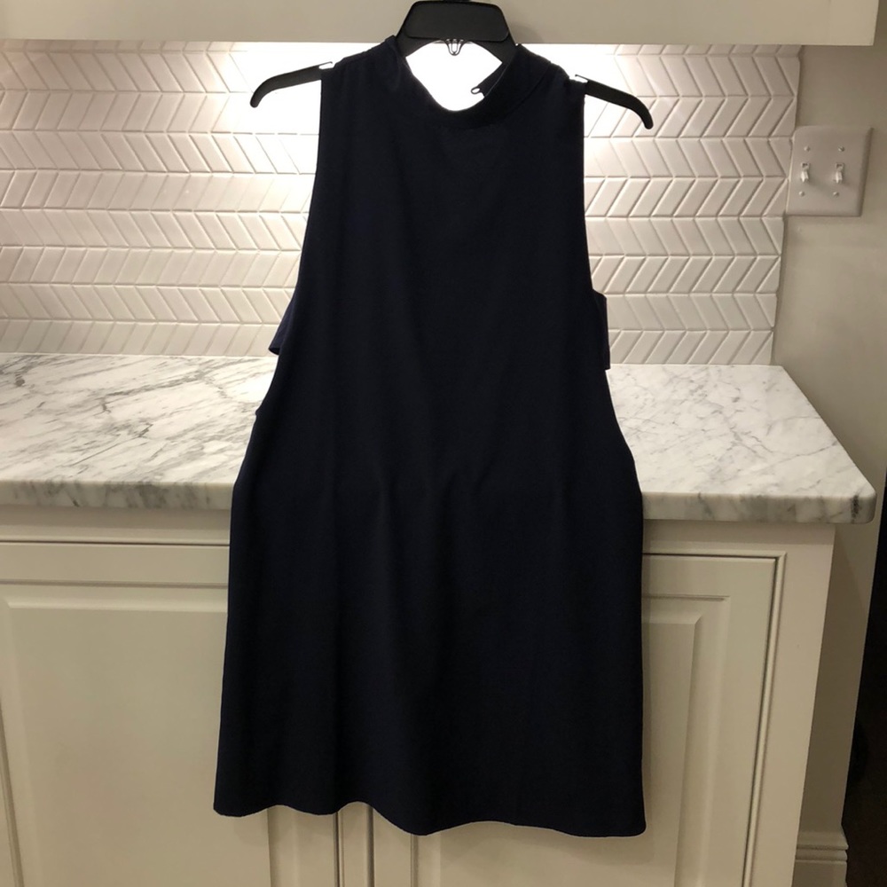Navy mini dress with side cut-outs